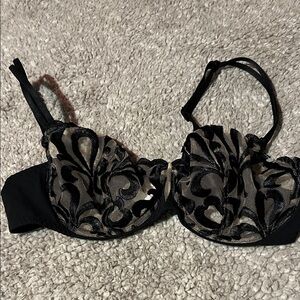 Simone Perele Black Lace Overlay Underwire Bra - 36c Women Intimates